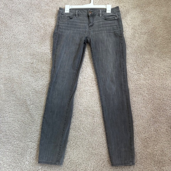 American Eagle Women's Jeggings Size 10 Gray Wash‎ Super Stretch Denim Jeans - Picture 1 of 7